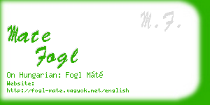 mate fogl business card